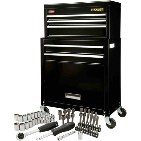 stanley metal 2 piece rolling tool box|stanley modular tool box.